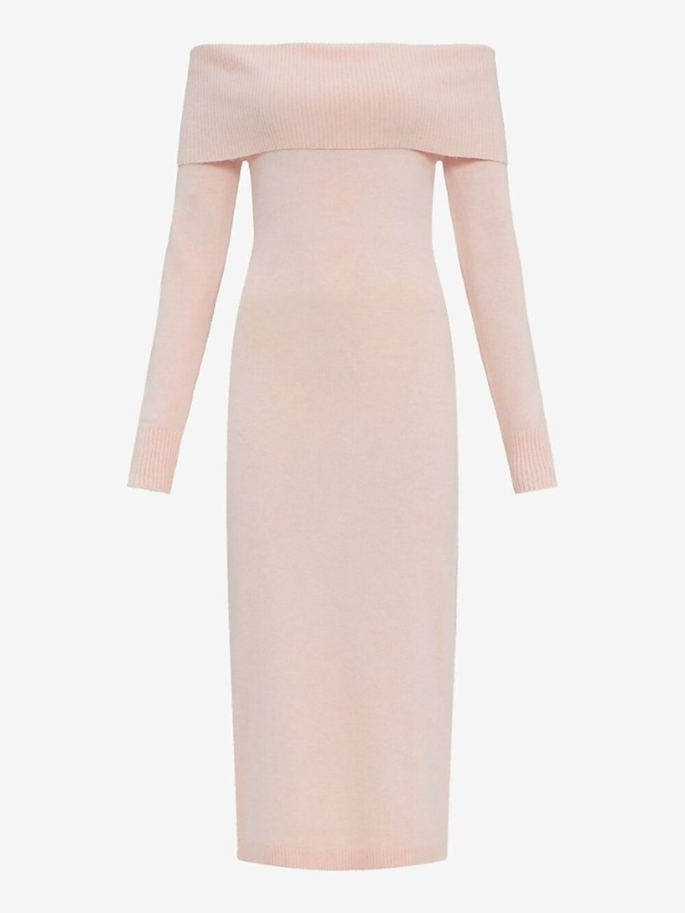 EXPRESS Fold Over Off The Shoulder Midi Sweater Dress
